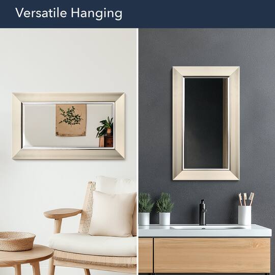 Head West 29" Brushed Nickel Framed Vanity Mirror
